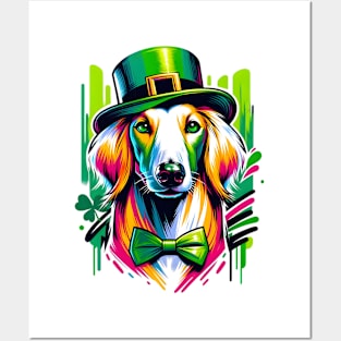 Saluki Dog's Graceful Saint Patrick's Day Celebration Posters and Art